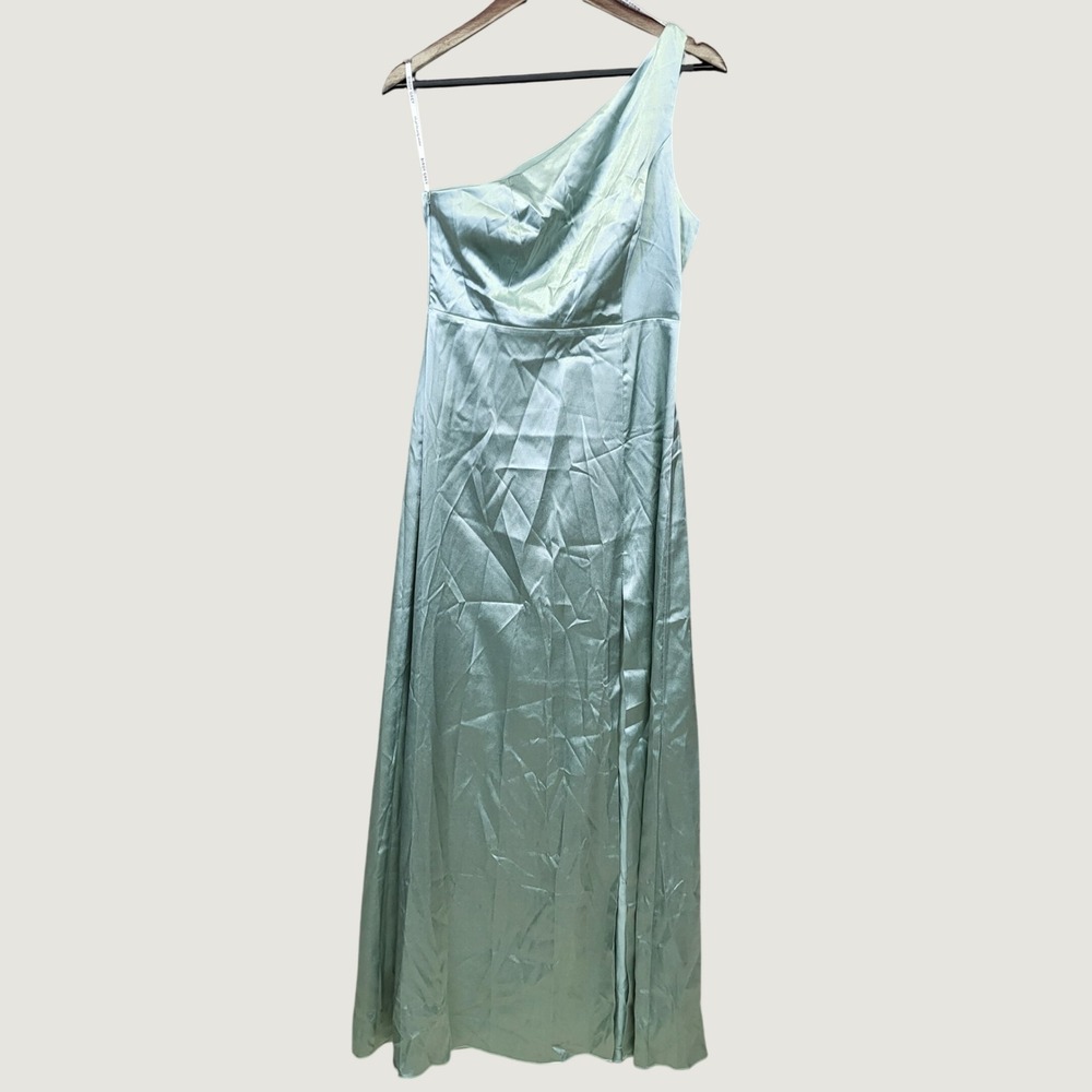 Birdy Grey Kira Shiny Dress Women S Sage New One Shoulder Formal Gown BG5083SG02